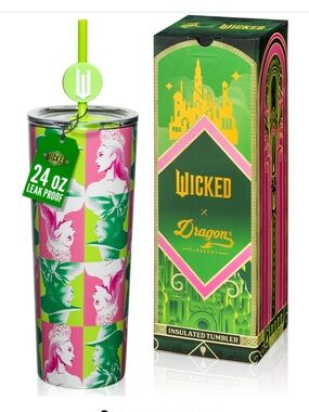 WICKED PORTRAITS TUMBLER - 24 OZ New In Box Wicked x Dragons Glassware